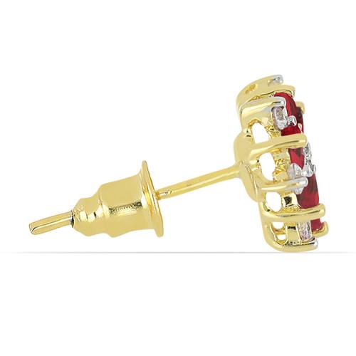 BUY 14K GOLD NATURAL RHODOLITE GEMSTONE CLASSIC EARRINGS